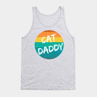 Cat Daddy (wht text, sunset) Tank Top